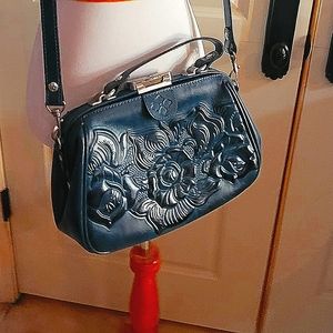 Patricia Nash Gracchi Florence Embossed Lthr Satchel, Handbag, Shoulder Bag.